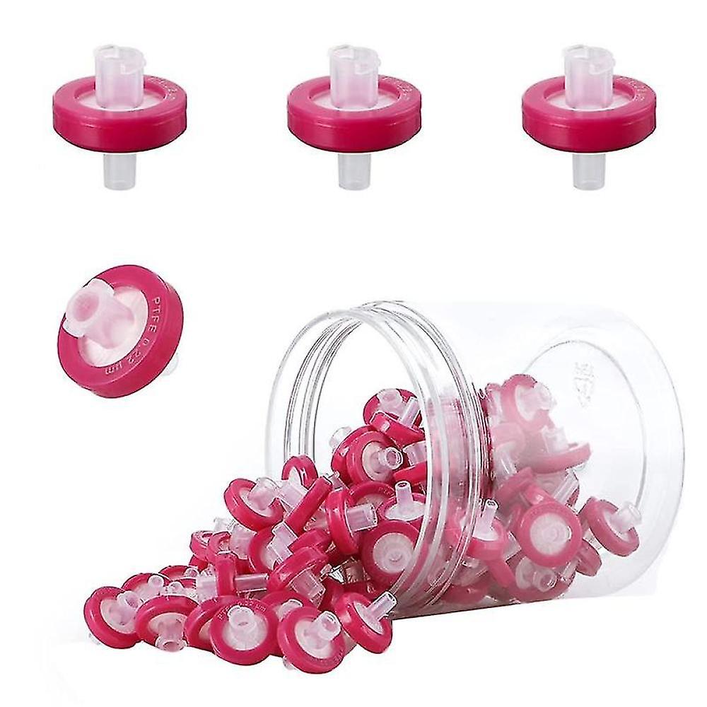 100 Pcs Syringe Filters Ptfe Hydrophobic 0.22um Membrane 13mm Pore Filtration Non-sterile Syringe L