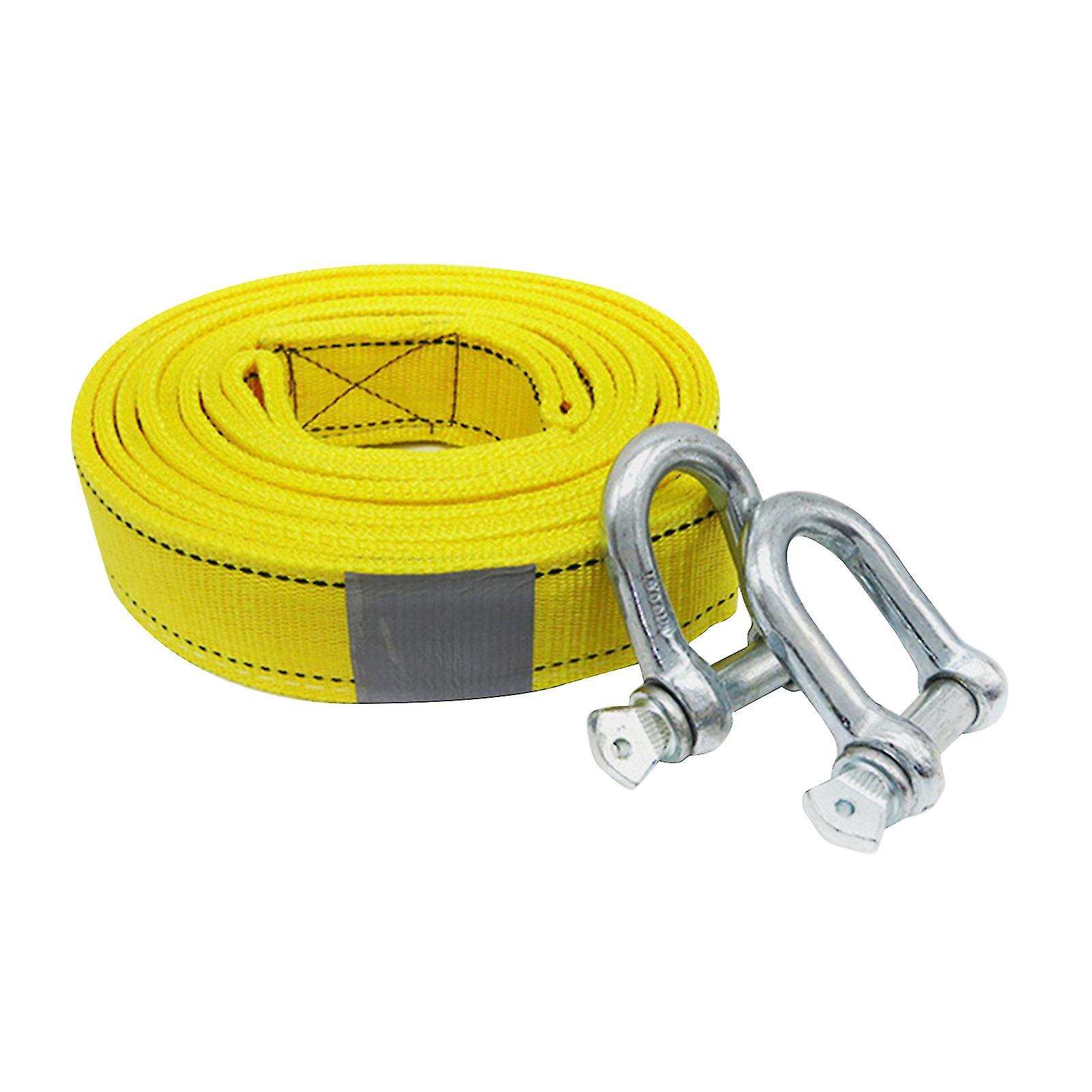 3pcs/set 4m Tow Rope 8 Tons Load-bearing Wear-resistant Nylon Rescue Towing Strap For Car