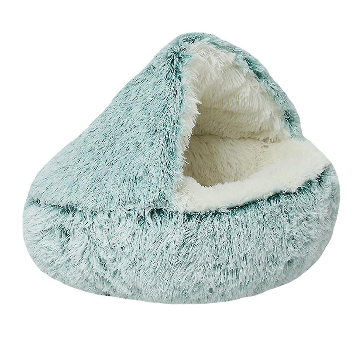 Kxj-calming Dog Beds &; Cat Cave Bed With Hooded Cover, Για Μικρά Κατοικίδια, Αντιολισθητικό Faux Fur Fluffy Bed, Εξωτερική Διάμετρος 40cm
