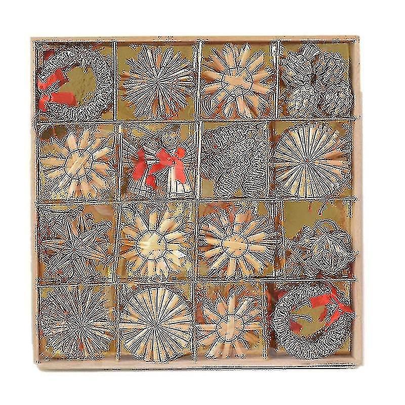 1 set di ciondolo di paglia di Natale Ornamento dell'albero di Natale A