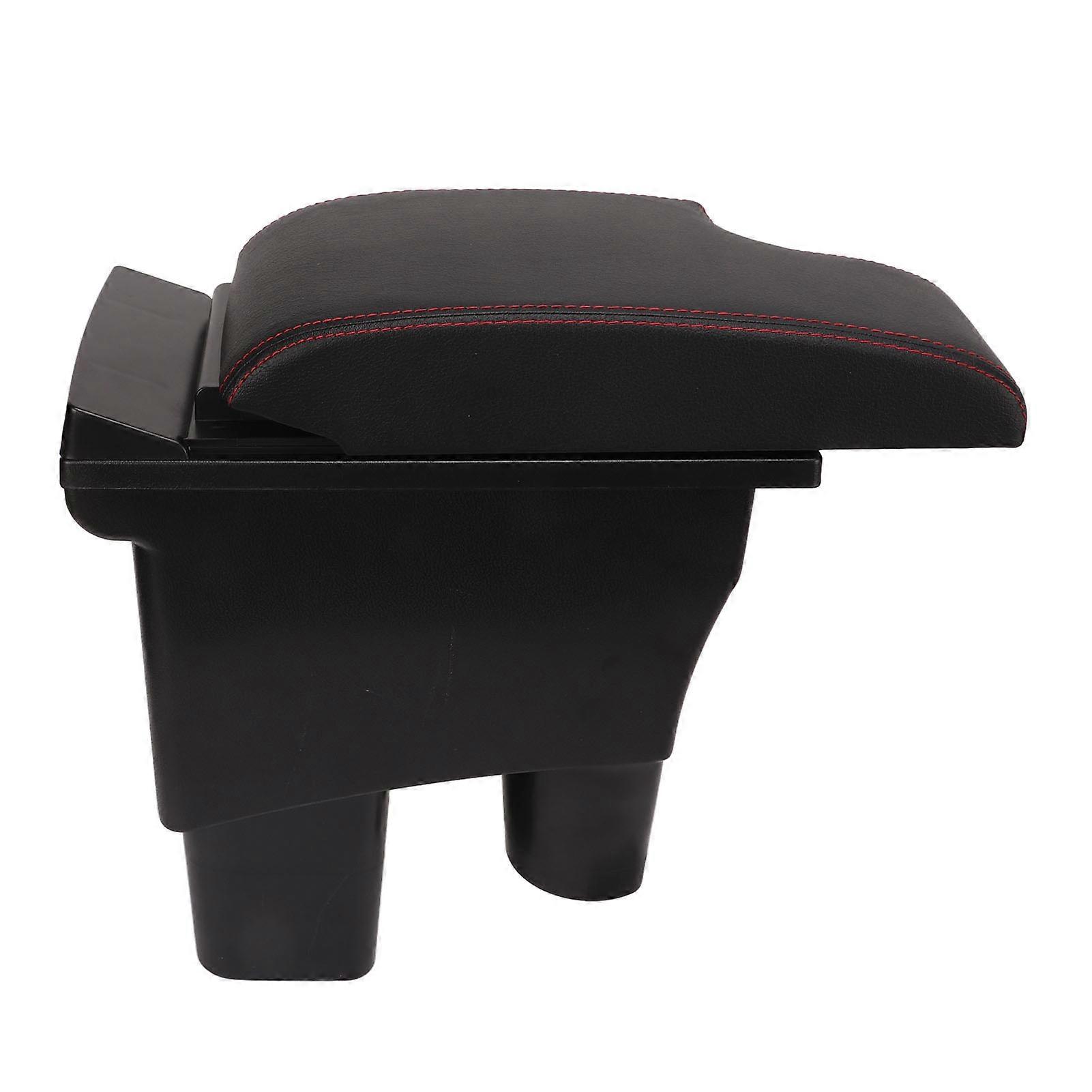 Car Armrest Box Black Smooth Surface 2 Layer Replacement For Hyundai Accent 2013 ‑ 2016 
