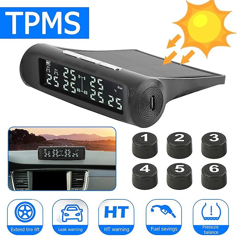 Sistema di monitoraggio della pressione dei pneumatici Tpms solare Allarme pressione pneumatici per autocarri Avviso di temperatura dei pneumatici Tpms con 4 sensori esterni