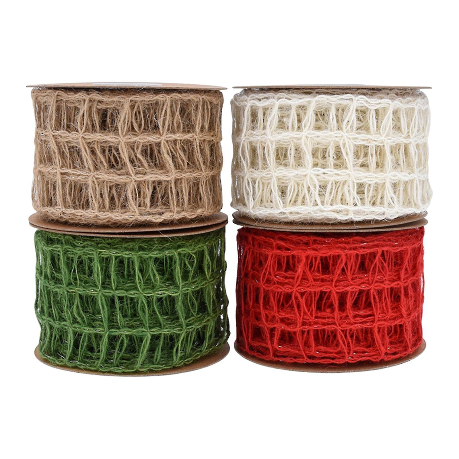 Maille toile de jute filaire ruban 2,5 pouces x 10 verges pour Noël de mariage fait à la main