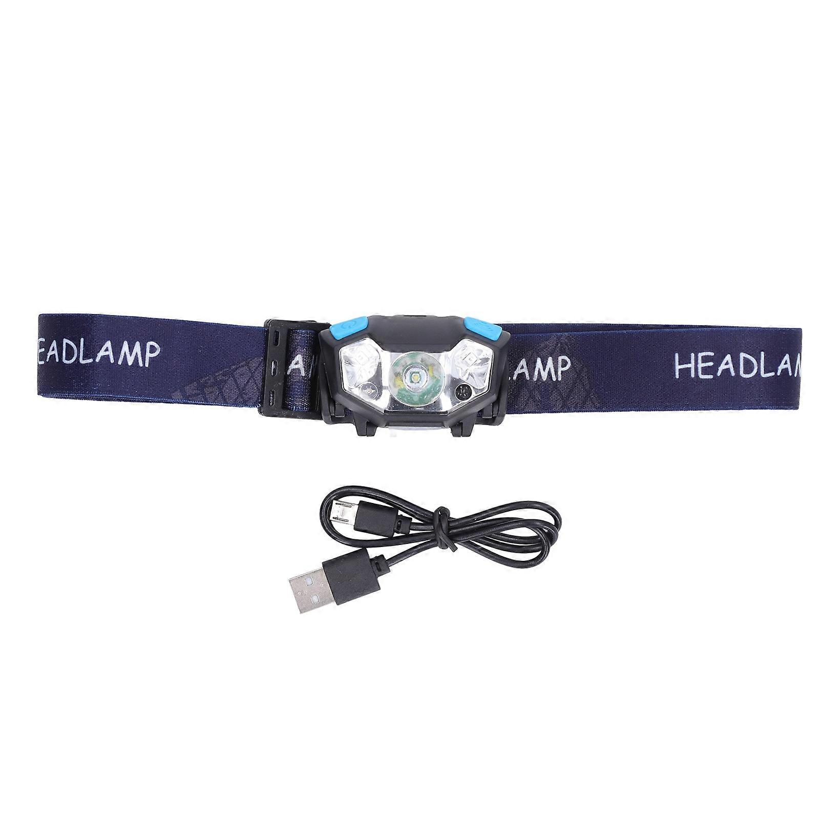 Headlamp USB Charging Waterproof Head Light High Brightness with Sensor for Outdoor