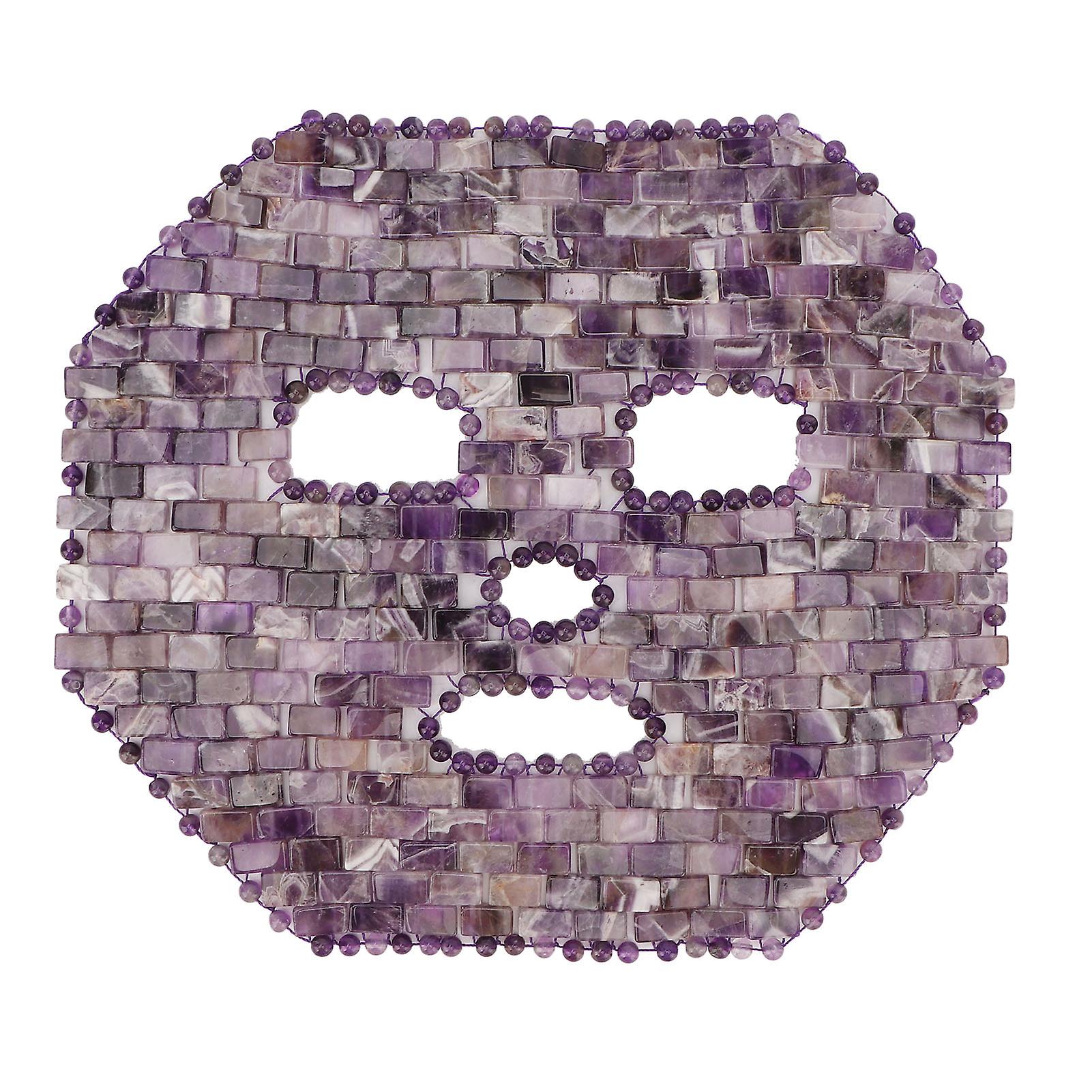 Jade Stone Face Mask, Face Massage, Jade Stone Face Sleep Mask, for Spa, Dark Circles, Purple