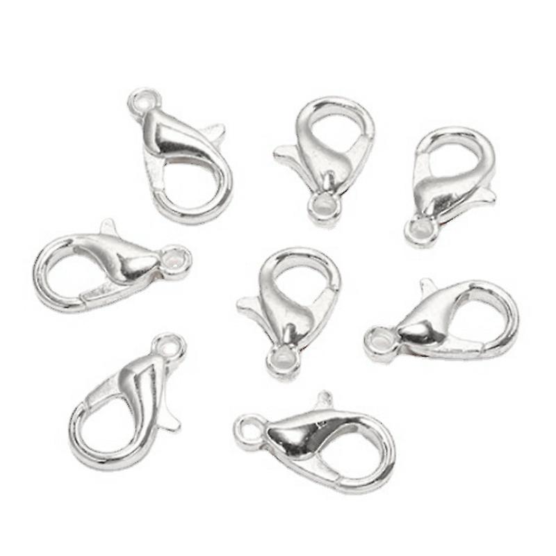 Durable Silver Lobster Clasps: 200Pcs Zinc Alloy Multi-Purpose Lobster Claw Clasps for Jewelry Making