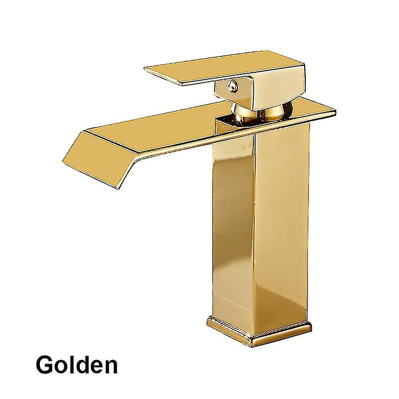 Høy kvalitet messing svart og gull bad blandebatteri kran foss rustfritt stål høy servant tappekran