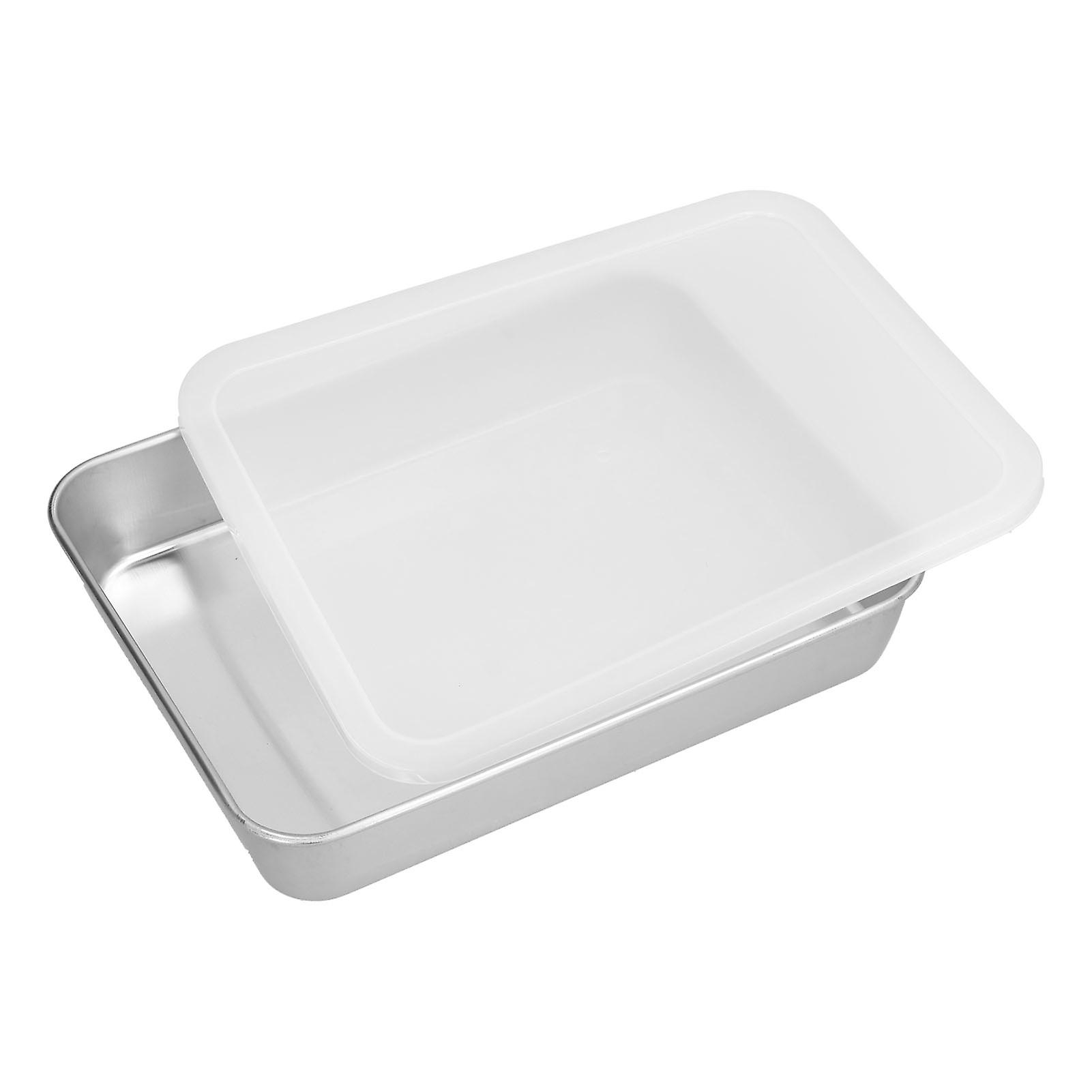 Deep Stainless Steel Non-Stick Baking Tray with Cover, Medium