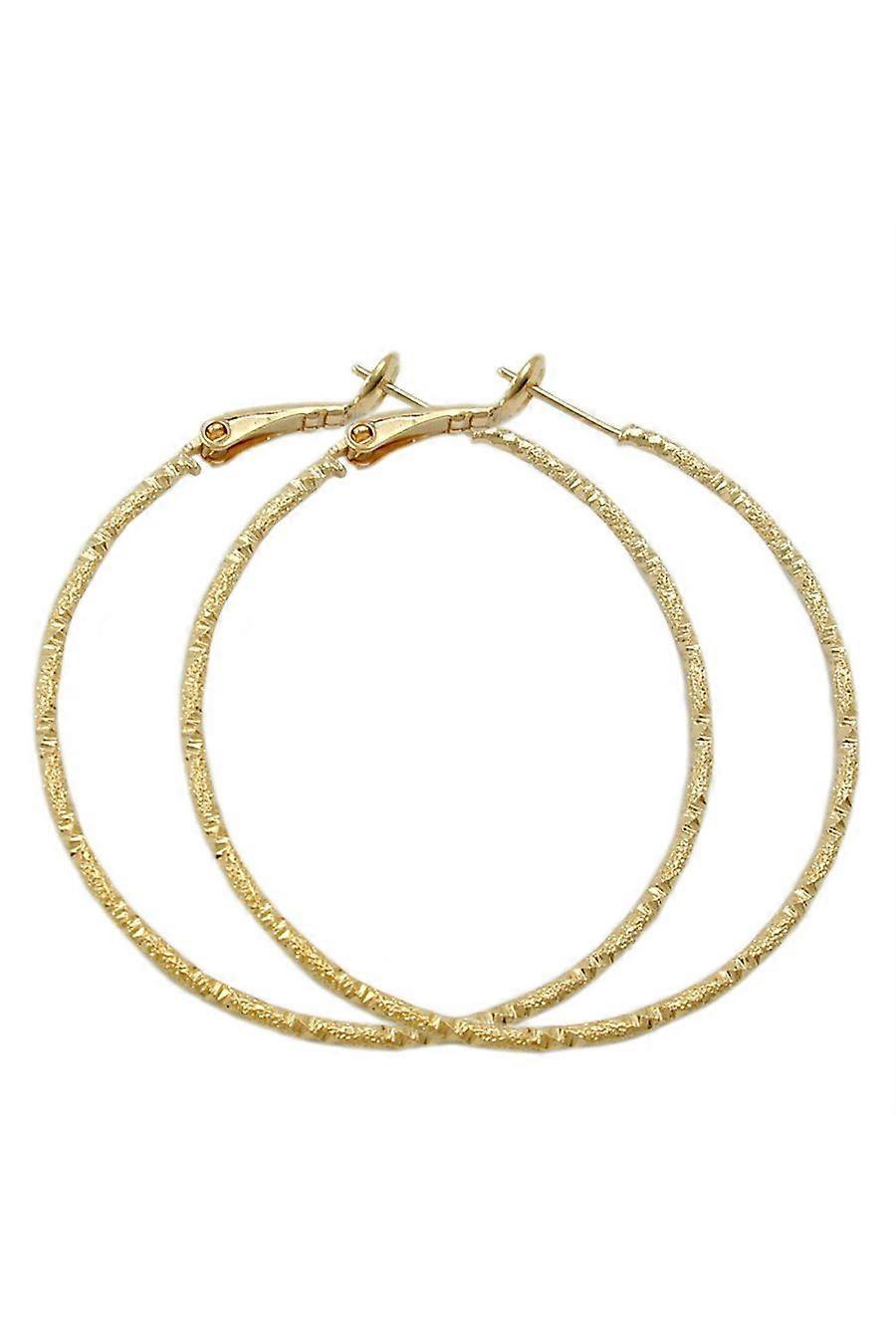 Hoop Earrings Crush Design 3 Micron Gold Plating - Gl30249