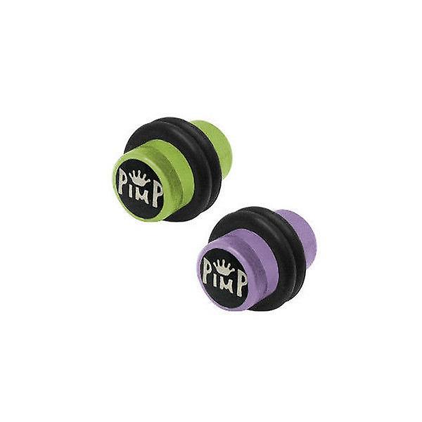 Acrylic crown pimp logo 0 gauge ear plugs with o-rings - purple/green