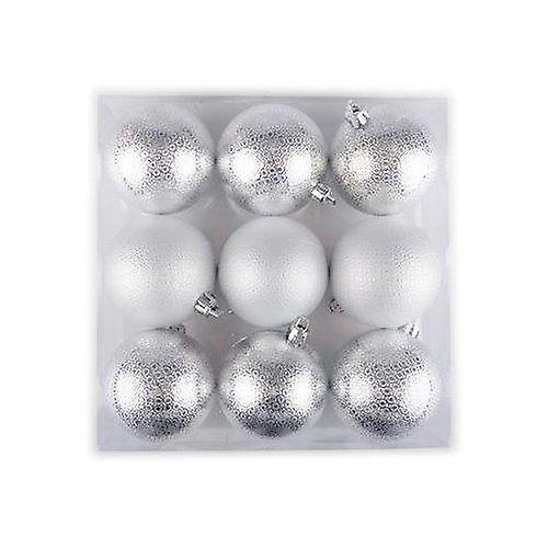 Christbaumkugeln 6 cm, 9er-Pack, Silber