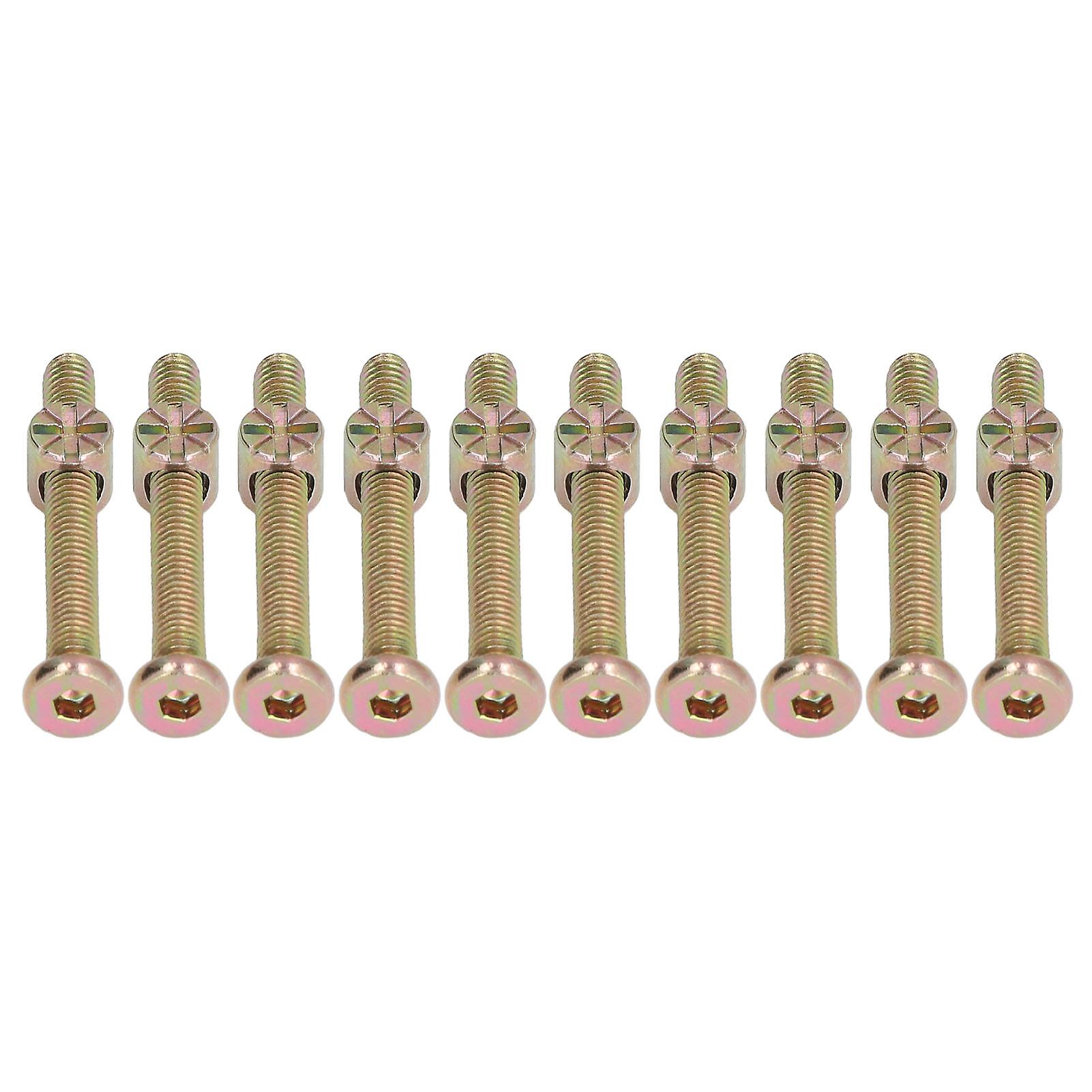 Uadme 10 Sets Baby Bed Crib Screw M6 Galvanized Stainless Steel Hex Socket Head Cap Screws Hardware Kit for Furniture Stainless Steel(M6*50mm)