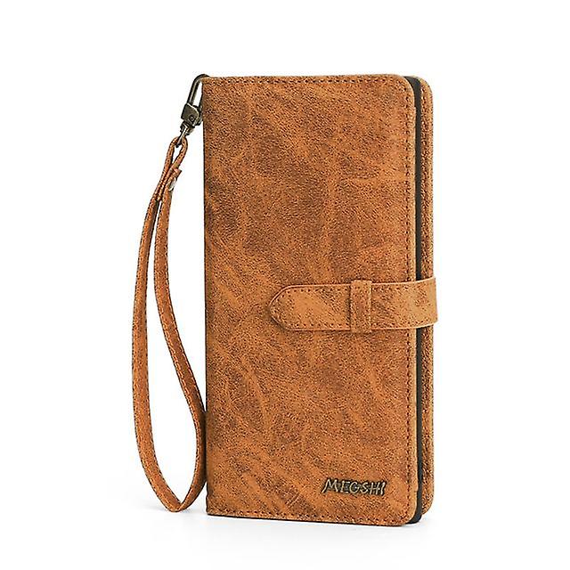 Leather Case with Multiple Pockets for Huawei P30 Lite - Brown