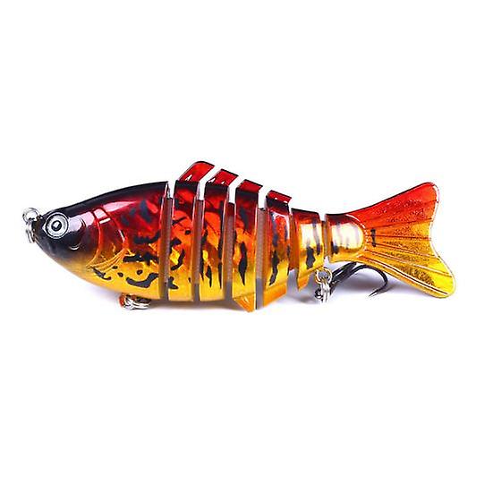 10cm/15.6g Fishing Lure 3D Eyes Lifelike Multi Segment Sinking Colorful Sharp Treble Hook Anti-escape Portable Reusable Stainless Angling Fake Bait
