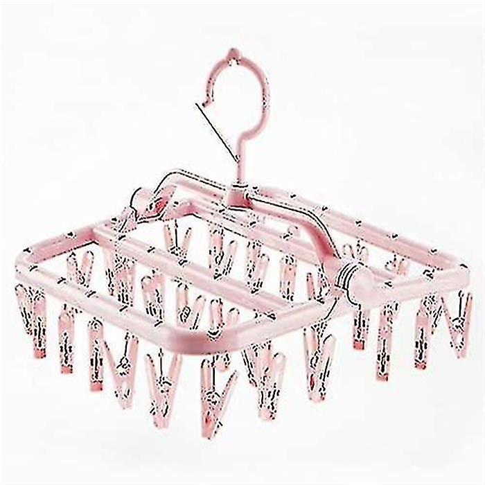 32-Peg Plastic Swivel Hook Foldable Multifunction Hanger for Underwear