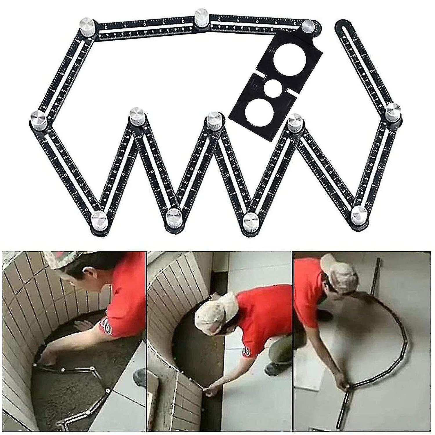 Template Tool- Multi-Angle Measuring Ruler - Aluminum Alloy - 12 Sides