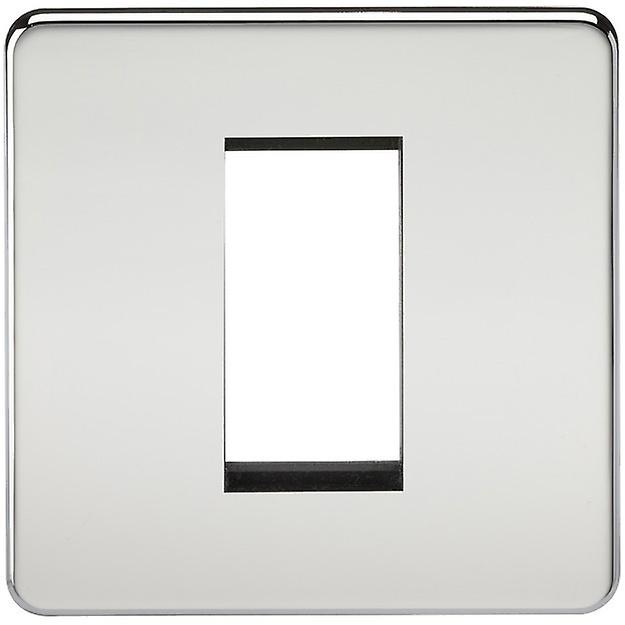 Knightsbridge Screwless 1G Modular Faceplate - Polished Chrome - SF1GPC