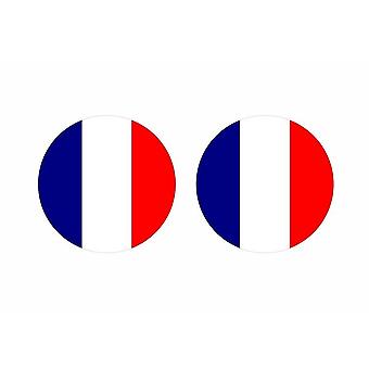 2 Autocollants Ronds Drapeau Tahiti Polynésie Française - 10 Cm, Vinyle Résistant Eau Et Soleil - Pour Voiture, Moto, Casier