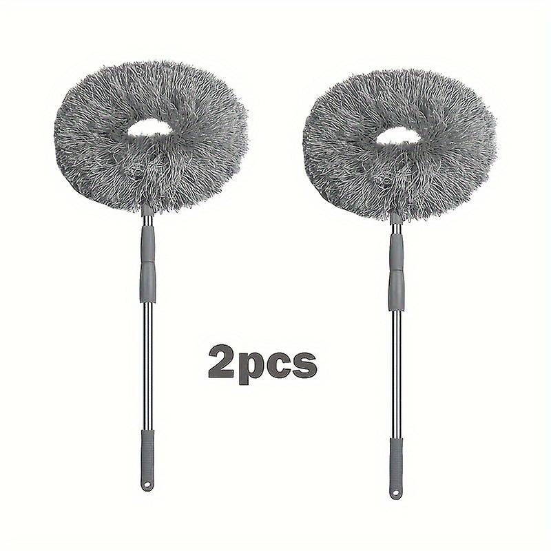 2pcs Microfiber Ceiling Fan Cleaner Duster Set - Flexible Extension Pole Deep Cleaning Brush Removab