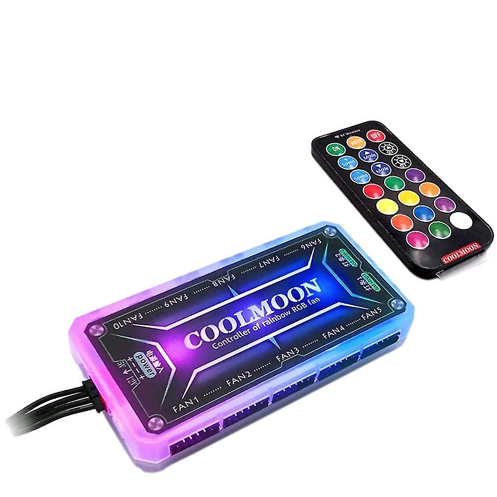 RGB تحكم عن بعد DC12V 5A LED وحدة تحكم ذكية ملونة مع منفذ مروحة 10X 6Pin 2 × 4Pin Li