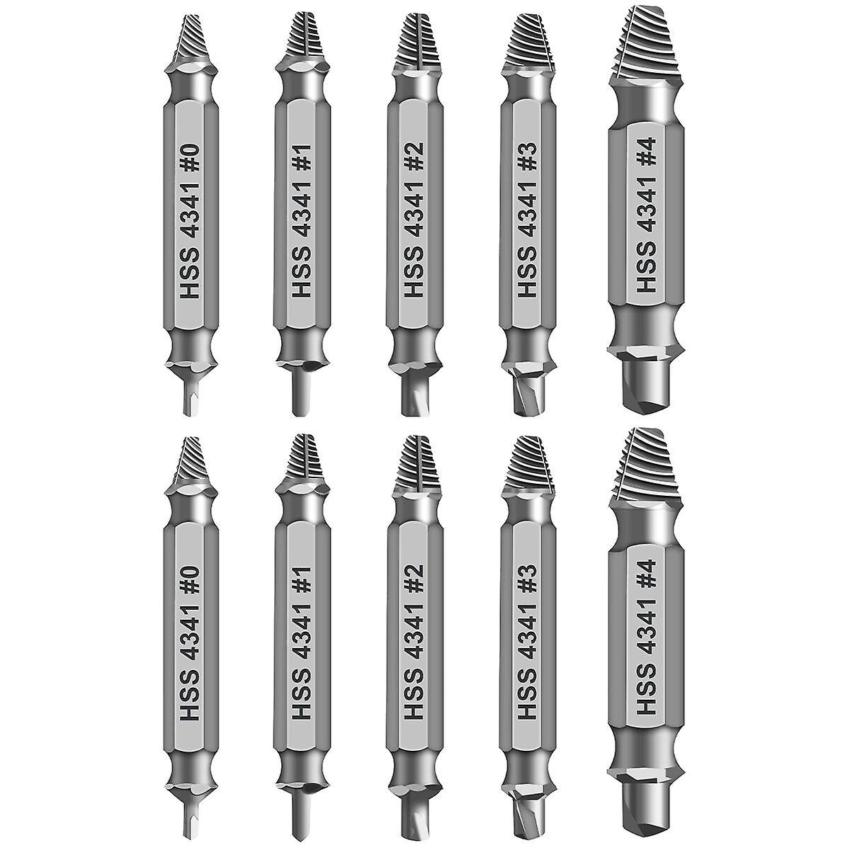 10 Pcs Remover Damaged Screw Extractor 2in1 Drill Bit Broken Head Tool