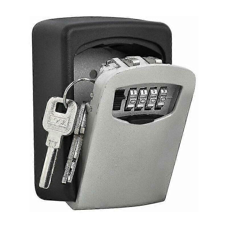 4 Position Wall Mount Key Safe Outdoor Combination Lock - Black/Grey