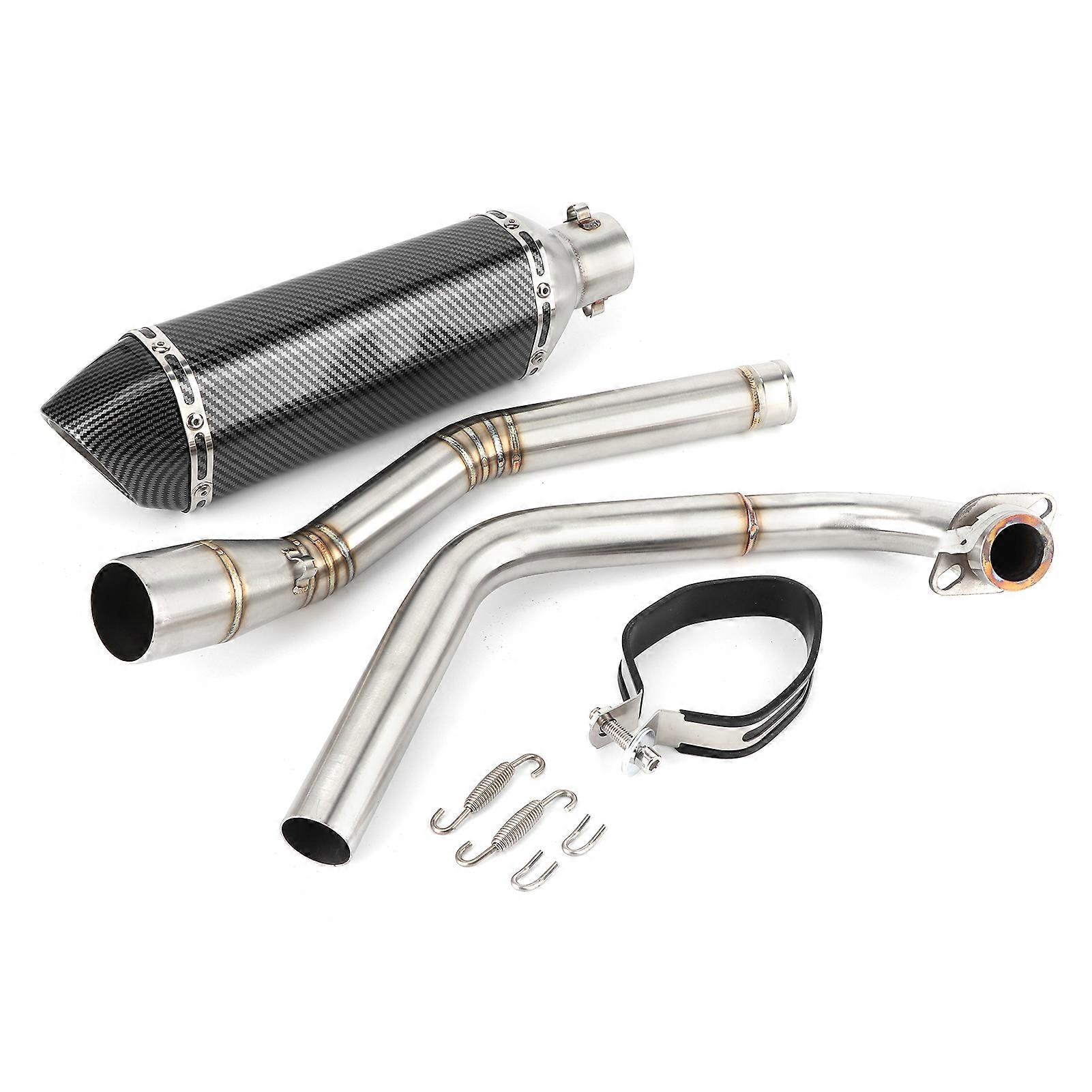Full Exhaust System Header + Carbon Fiber Style SlipOn Muffler For Yamaha YZFR15 V1 V2 20082017 E2U011