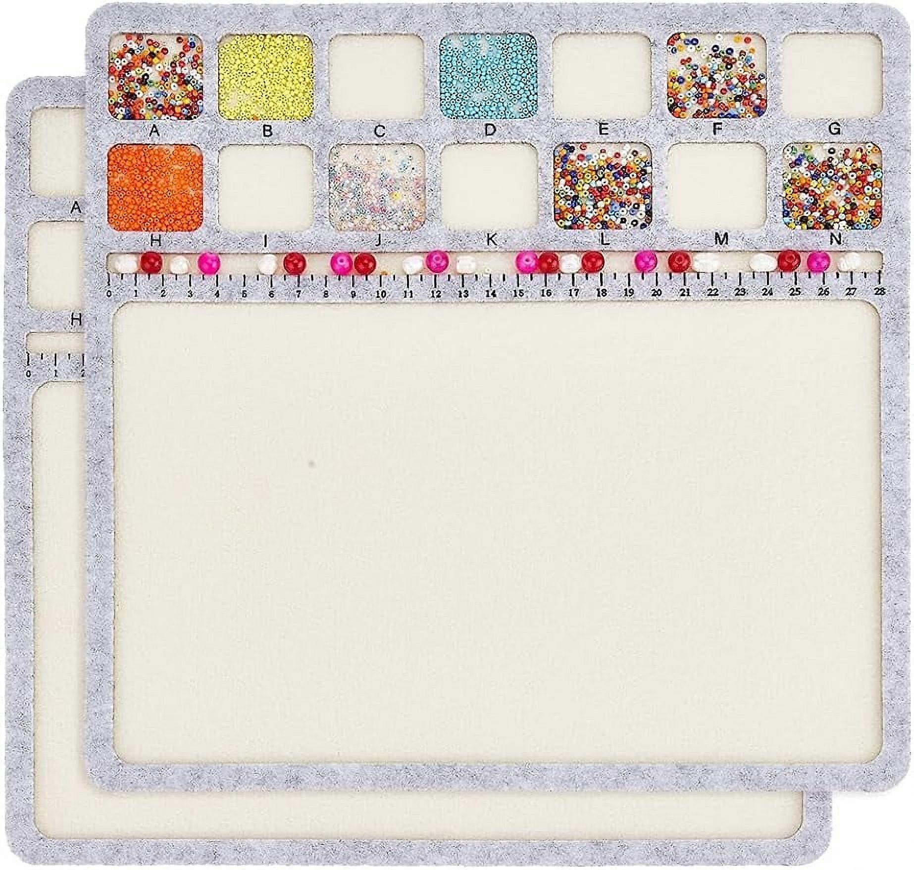 Square Felt Bead Design Boards Medium Mat with Centimeter Alphabetic Scale Tray Bead Pads