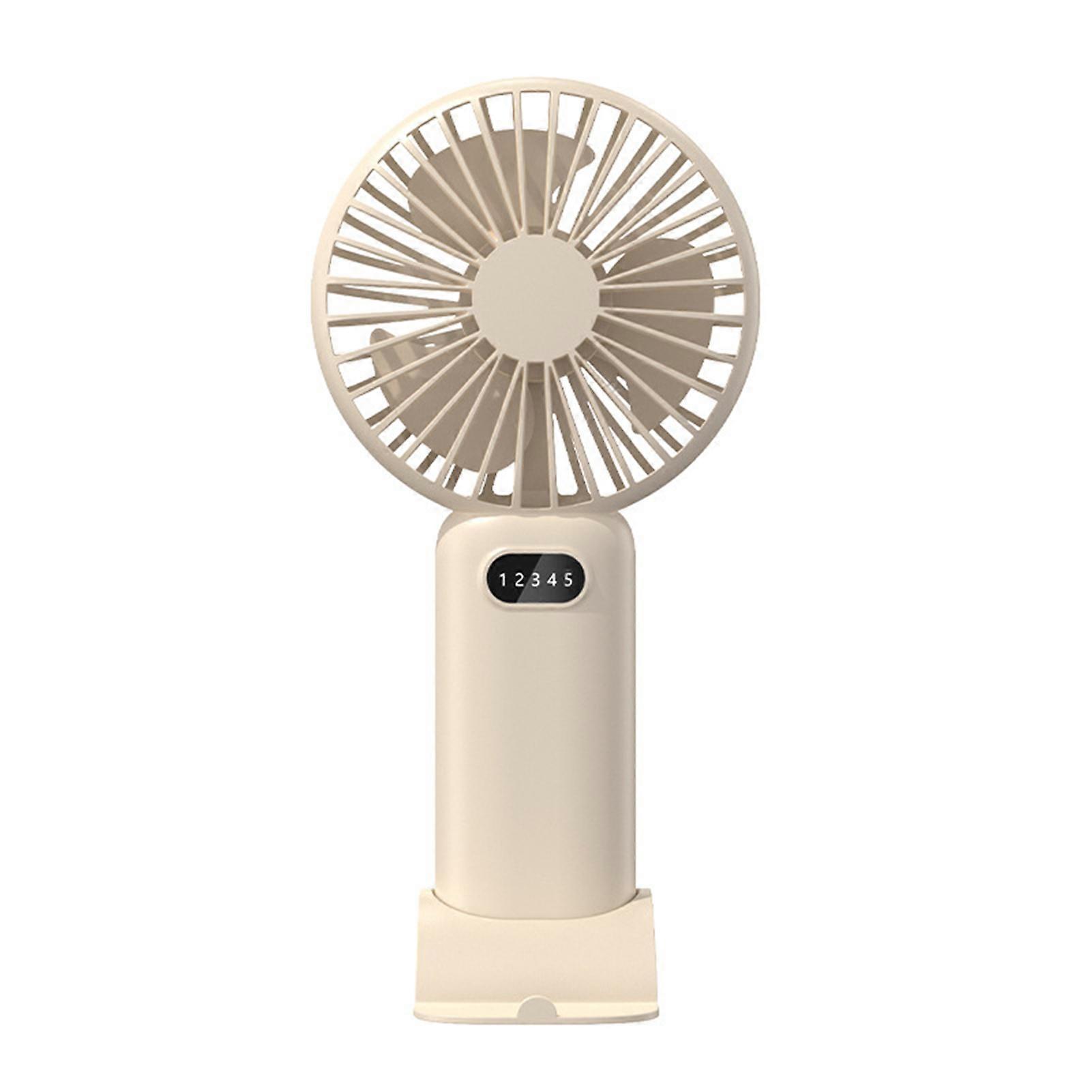 Mini Handheld Fan Cooling Device Digital Display Strong Airflow Low-Noise Battery Operated USB Rechargeable Personal Fan