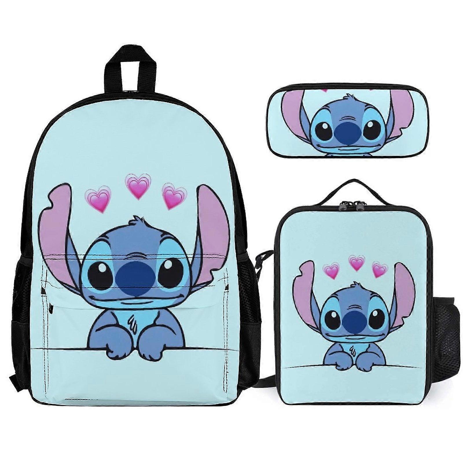 Stitch Backpack Set Backpack with Lunch Box And Pencil Case 3pcs Set