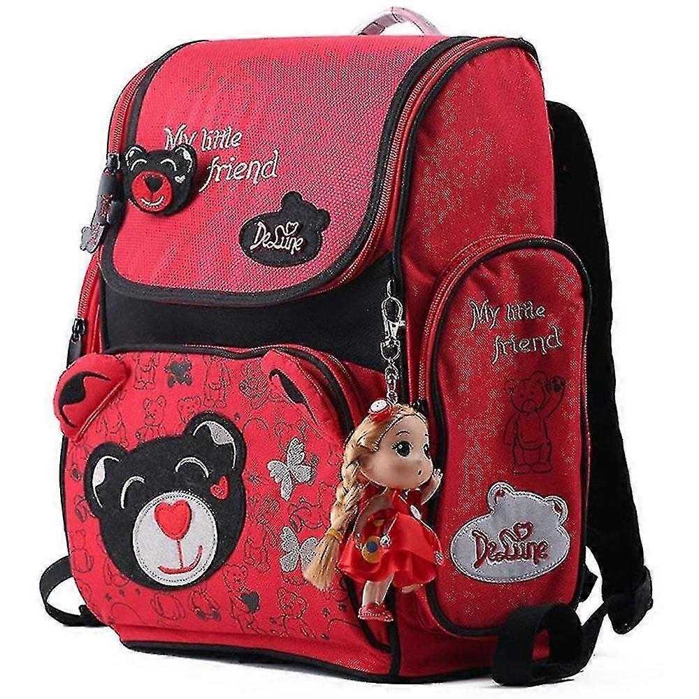delune Mädchen Schulrucksackrot