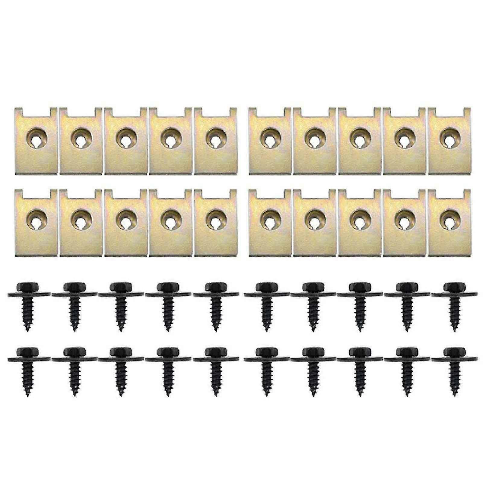 40pcs/set Self Tapping Screw Easy To Install Widely Use Metal U Nut Hex Screws For Car