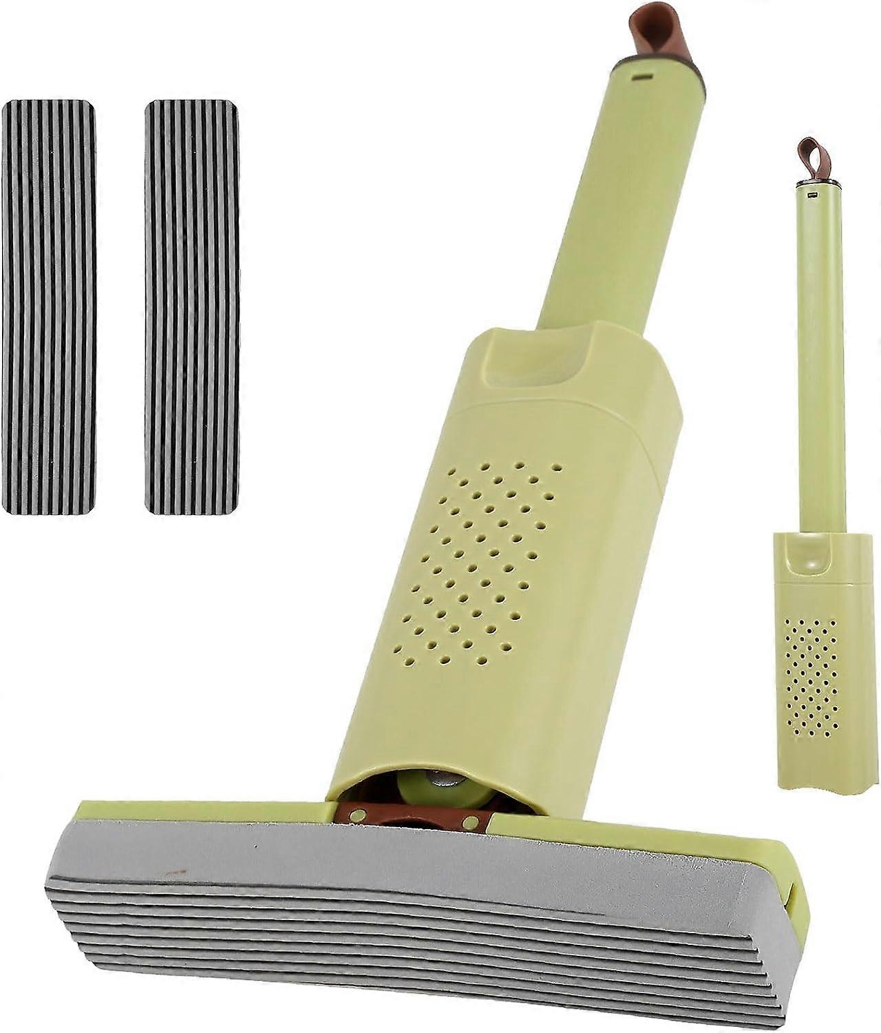 Mini Sponge Mop with Short Handle Hands Free Self Squeeze Sponge Mop Super Absorbent Mini Cleaning Mop Portable Mini Squeeze Mop Detachable Mini Mop w