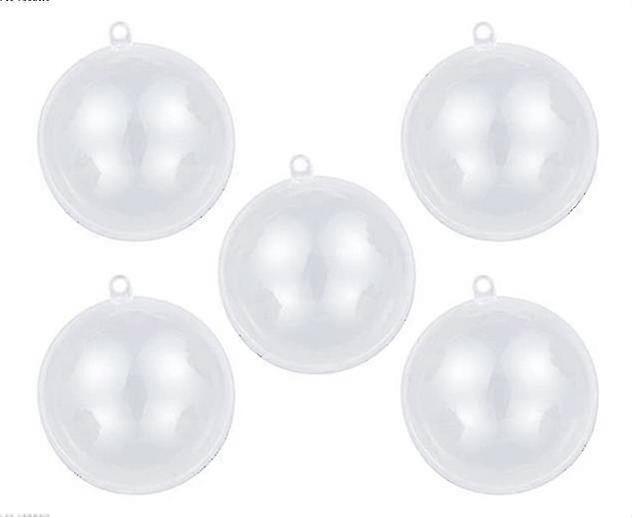 5 Pcs Clear Ornaments For Crafts Fillable, Clear Plastic Fillable 6 Mm