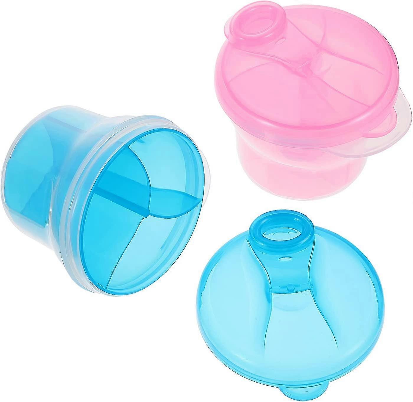 2 Pcs Portable Infant Formula Cans (powder Blue)