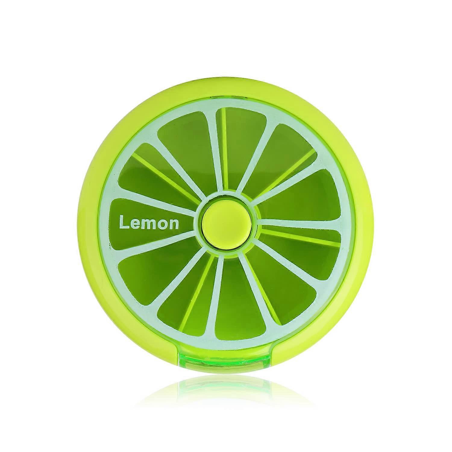 Creative Portable Mini 7 Day Weekly Circular Shape Rotary Cute Fruit Style Pill Storage Case Box