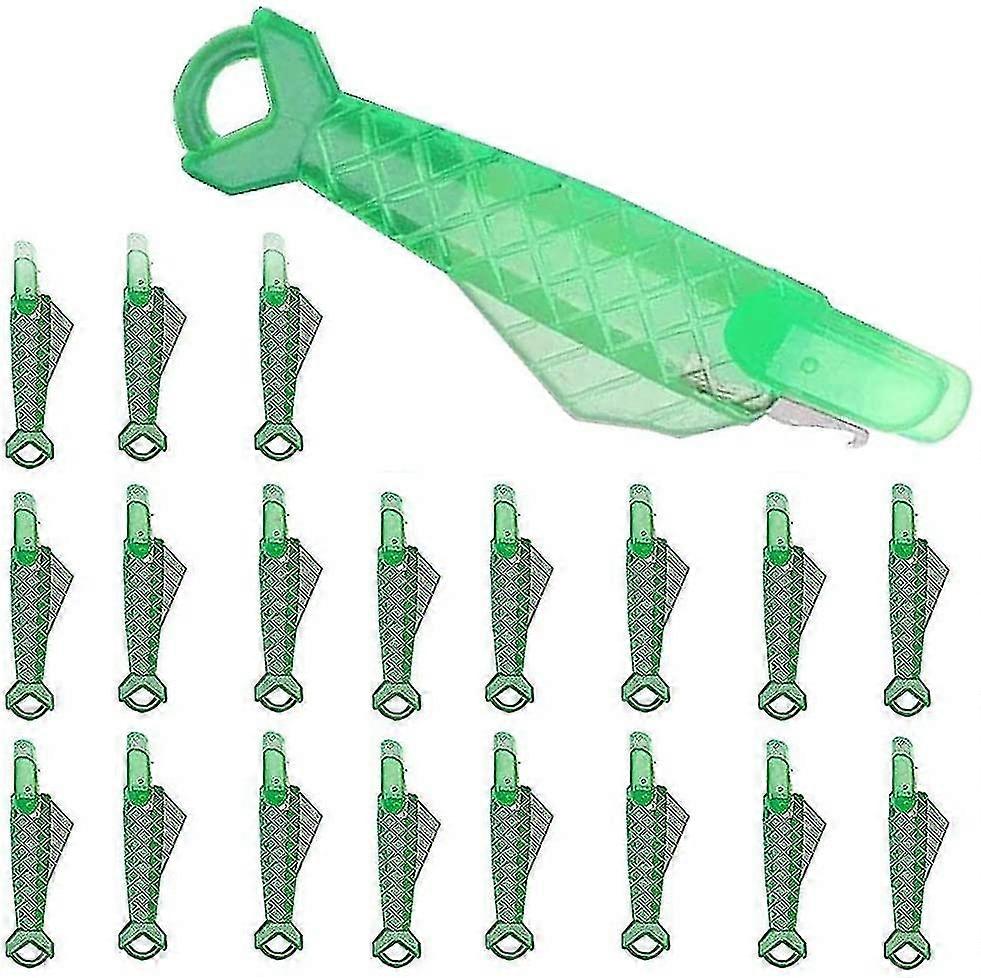 20 Pack Sewing Machine Needle Threader, Fish Type Automatic Needle Threader Tool For Small Eyes, Green
