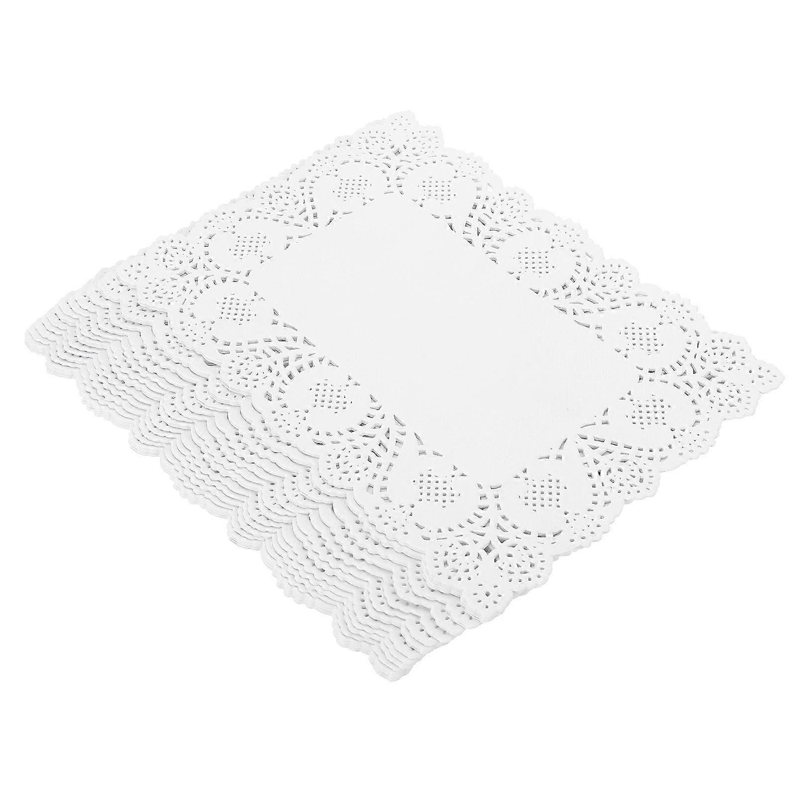Rectangular Lace Doilies Placemats for Baking Desserts and Parties - Disposable and Decorative Tabletop Mats