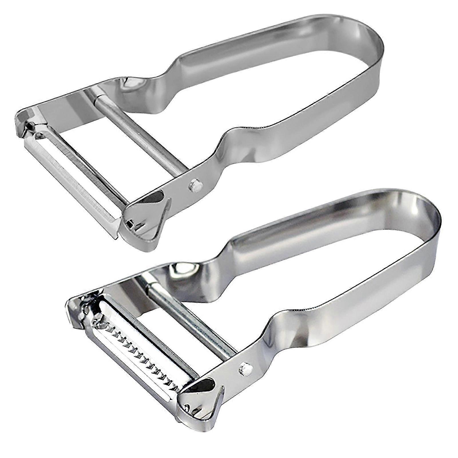 2pcs/set Vegetable Peeler Grater Stainless Steel For Kitchen Rustproof Rotatable