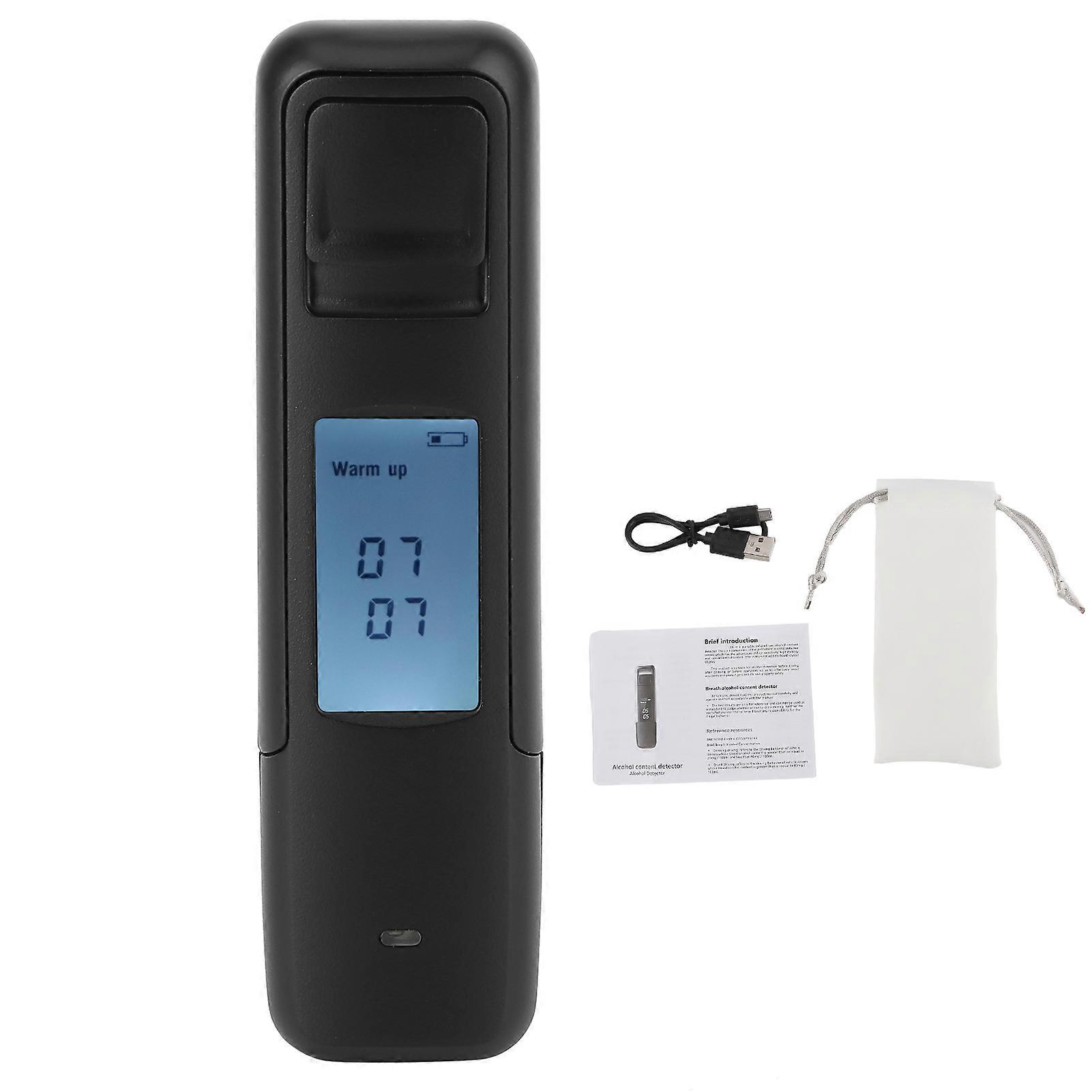 Portable Breathalyzer LCD Display Wine Tester Drunk Driving Analyzer Blow Detector CSY?006Black