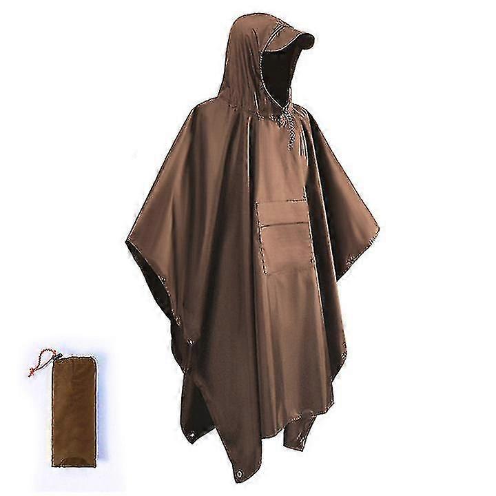 Poncho in stile militare MultiUs Rip Stop Camouflage Rain Ponchohooded Impermeabile Impermeabile per attività all'aperto