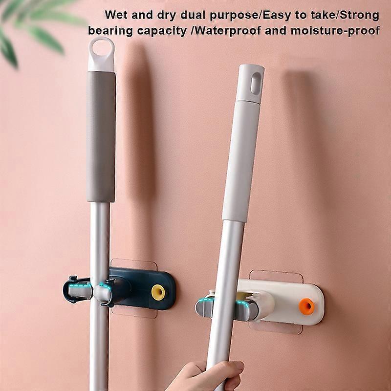 2/4/6pcs Mop Broom Holder Wall Mounted Organizer Non-Slip Self Adhesive Storage Rack Hangers No