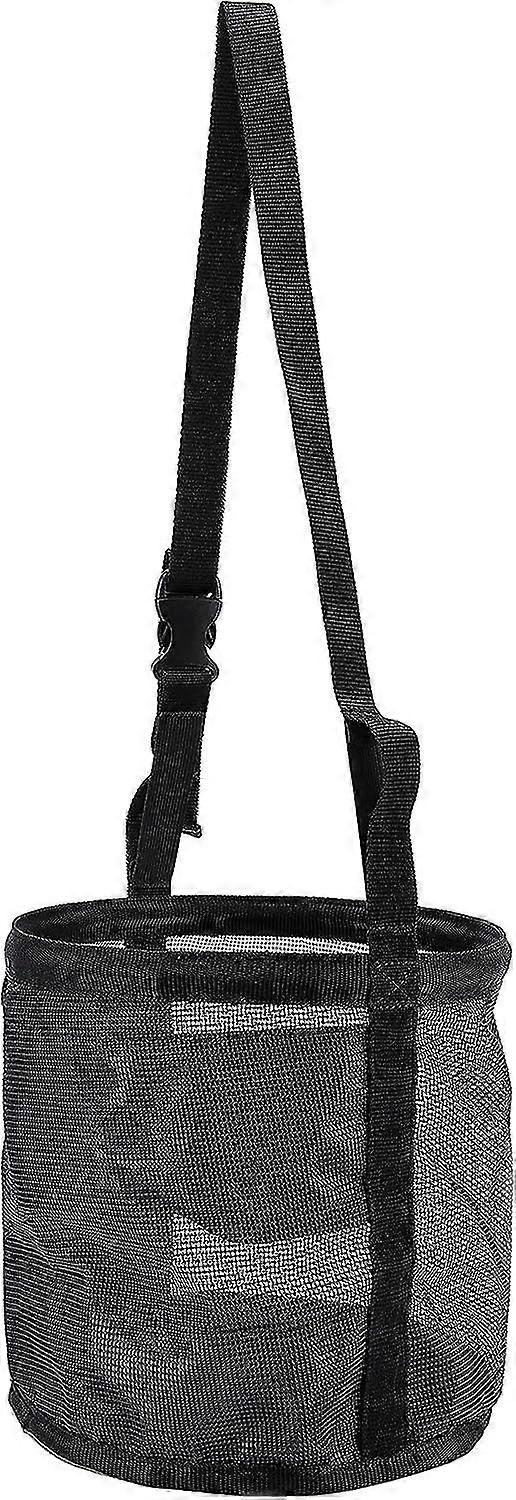 Horse Feed Bag - Heavy Duty Pvc Mesh Grazing Muzzle For Horses With Adjustable Strap, Snap, Elastic Straps