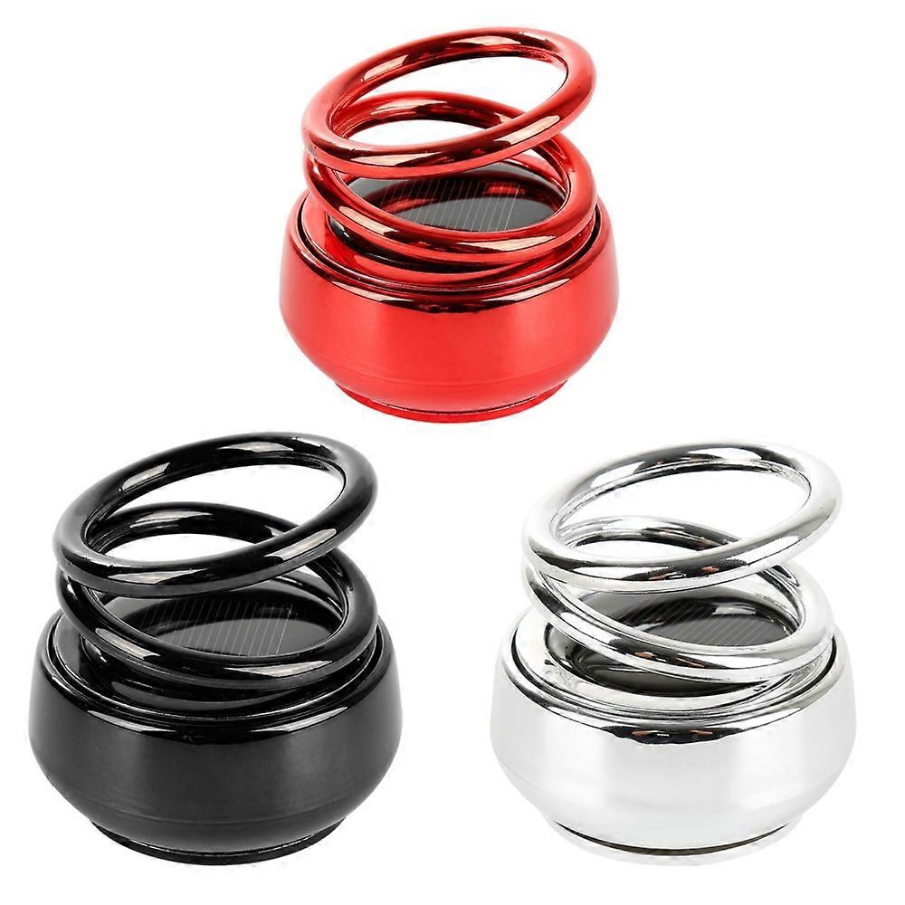 Car Air Freshener Solar Powered Double Ring Rotating Air Cleaner Automobile Interior Perfume Fragrance Diffuser Aromatherapy