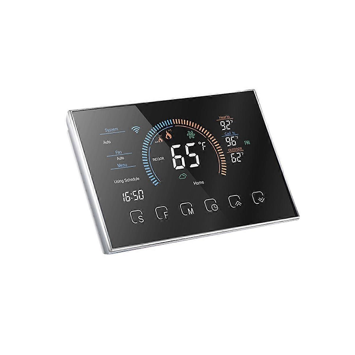Inteligentny termostat do domu, programowalny termostat cyfrowy WiFi, oszczędność energii, adapter C-Wire w zestawie