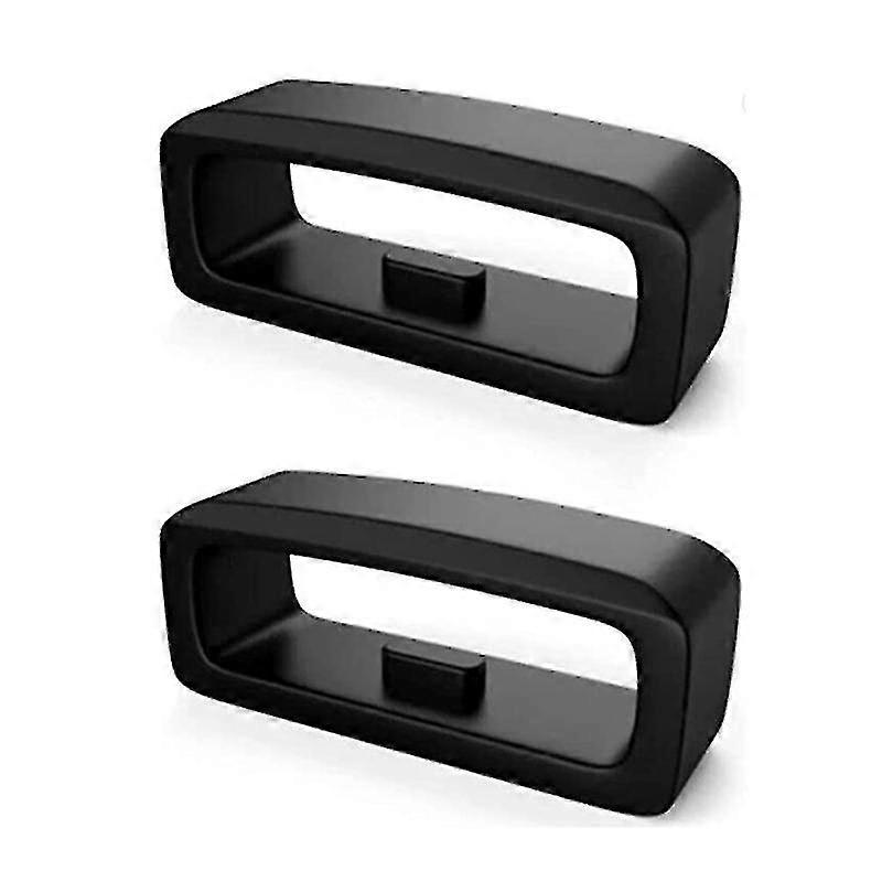 Th Rubber Watch Strap Part Silicone Keeper Replacement Sports Black Holder Retainer Loop Smart Watch 22mm, 2 Pack