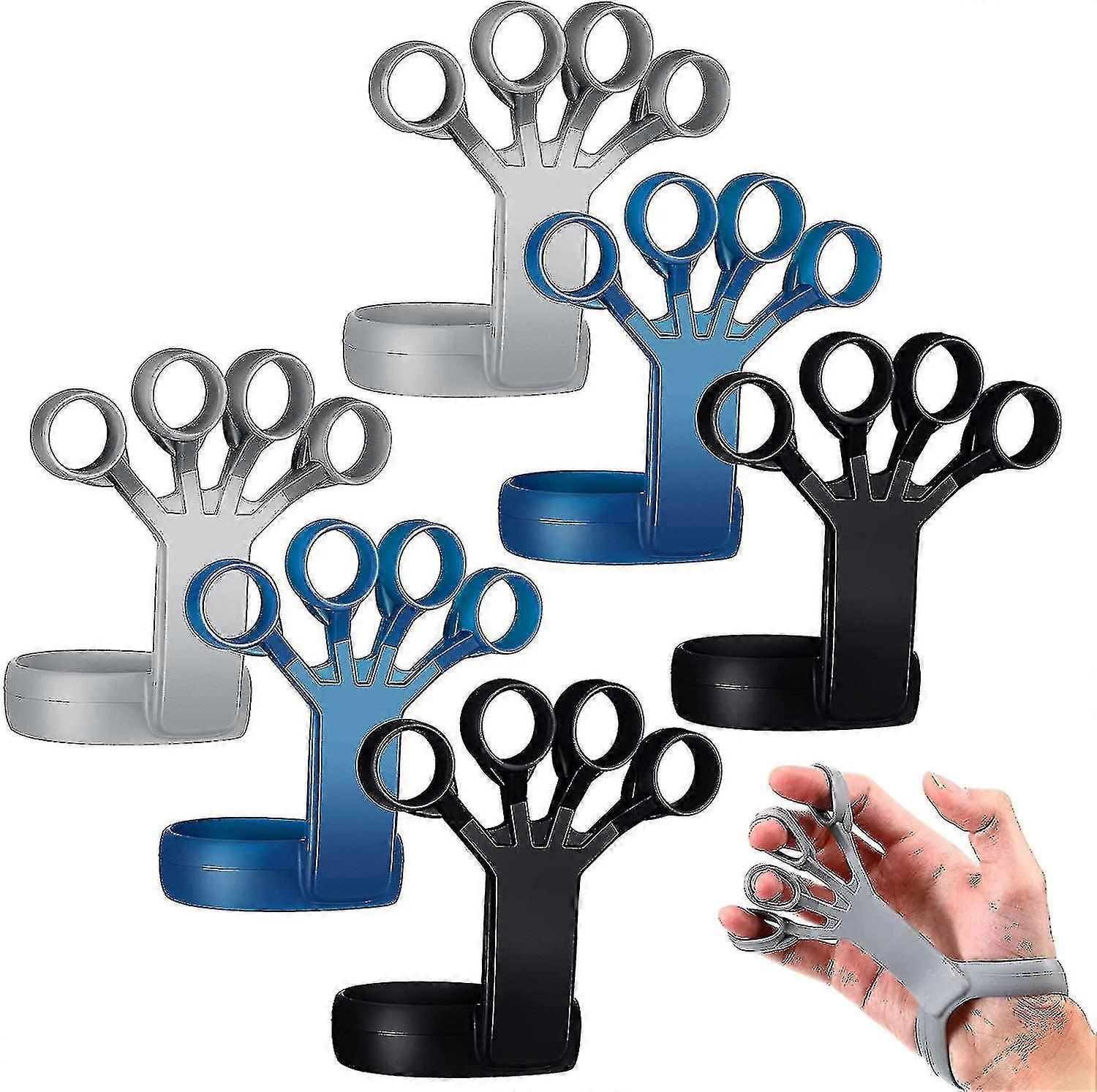 6 Pack Strength Training Grip Finger Stretcher Forearm Exercise Stretcher