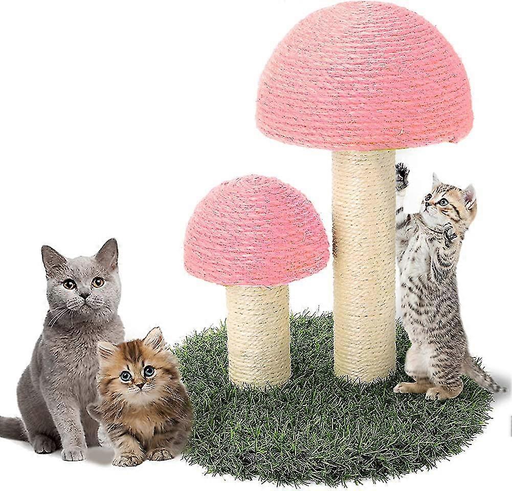 Cat Scratching Post. Assemblable Mushroom Kitty Cat Claw Scratcher Sisal Rope