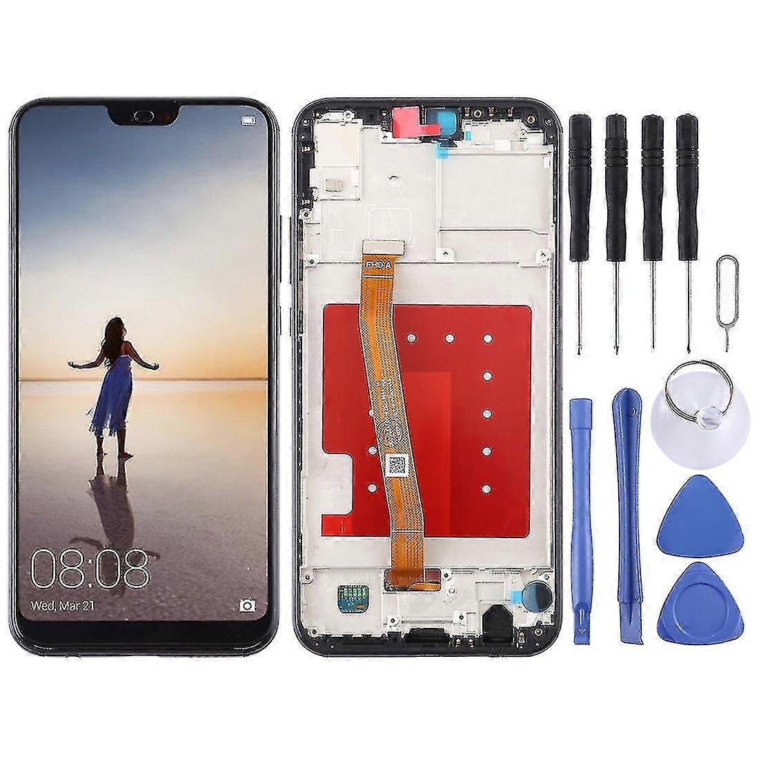 Lcd Screen With Frame For Huawei P20 Lite / Nova 3e(black)