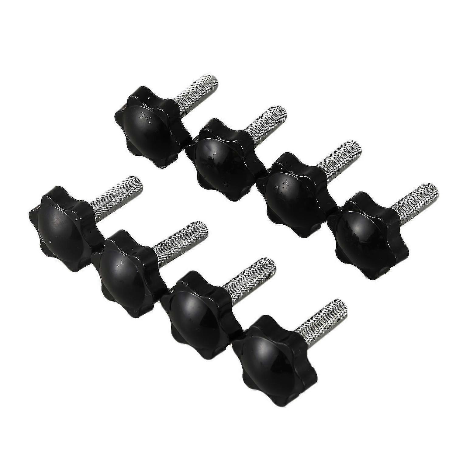 10 Pcs Black Spare Part M8 X 30mm Male Threaded Knurled Grip Star Knob